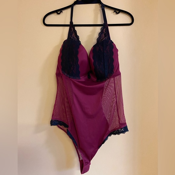 torrid Other - torrid pink and black lace halter teddy 0X